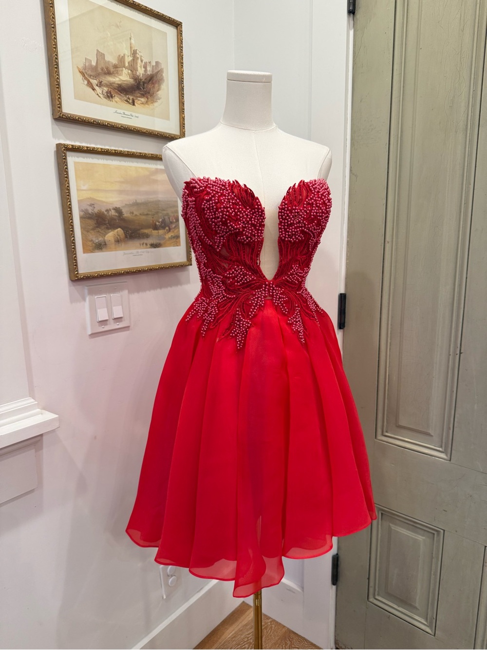 NWT Terani Couture Red Mini
